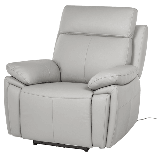 Cadeirão relax elétrico REMY em pele cor cinza Cadeirão relax elétrico REMY em pele cor cinza