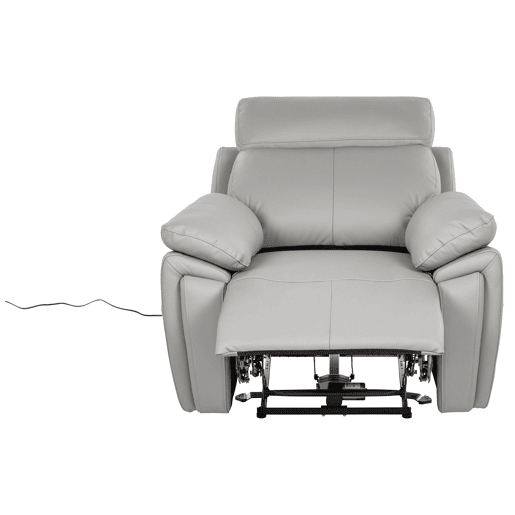 Cadeirão relax elétrico REMY em pele cor cinza Cadeirão relax elétrico REMY em pele cor cinza