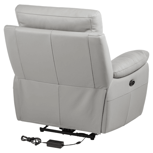 Cadeirão relax elétrico REMY em pele cor cinza Cadeirão relax elétrico REMY em pele cor cinza