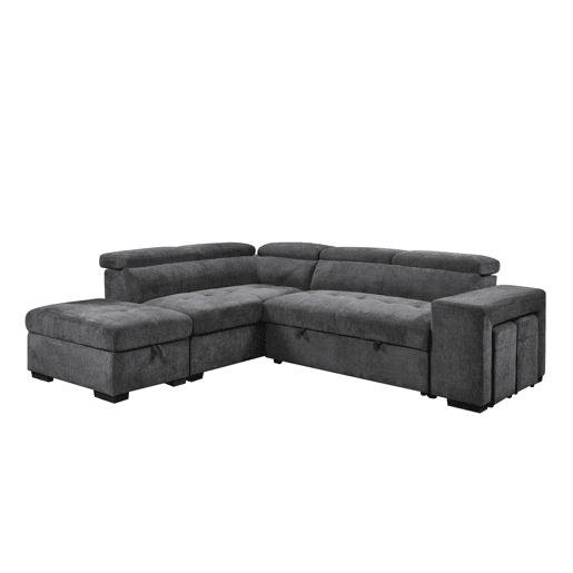 Rincorera izquierda con cama BRUNO color gris