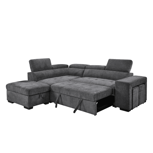 Rincorera izquierda con cama BRUNO color gris