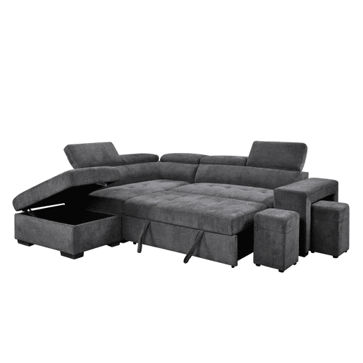 Rincorera izquierda con cama BRUNO color gris