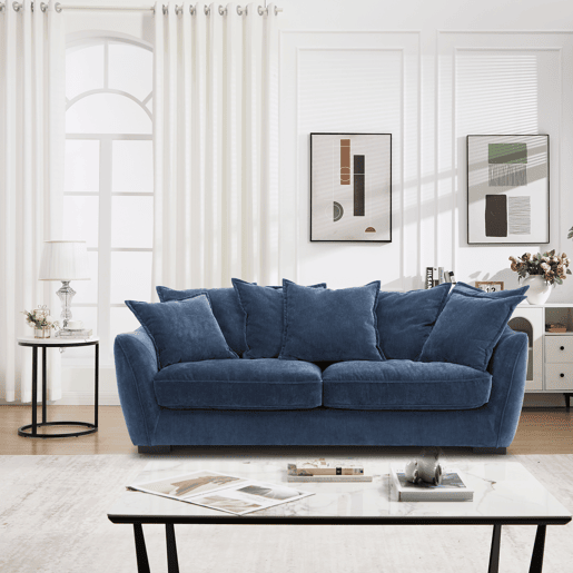 Sofá 3 lugares fixo AMIR cor azul Sofá 3 lugares fixo AMIR cor azul