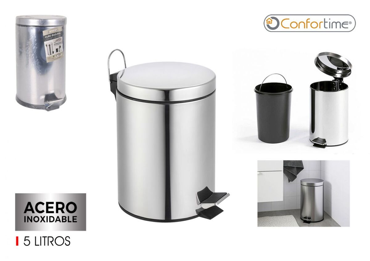 Cubo de basura BAÑO 5 litros acero inoxidable