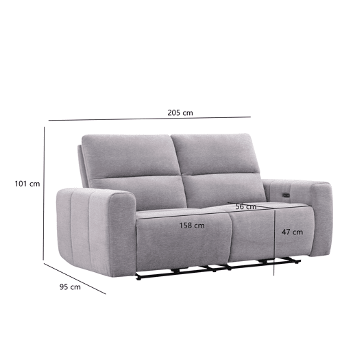 Sofá 3 lugares relax elétrico MAEL cor cinza Sofá 3 lugares relax elétrico MAEL cor cinza