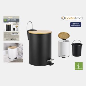 Balde do lixo BAÑO 3 litros metal e bambu