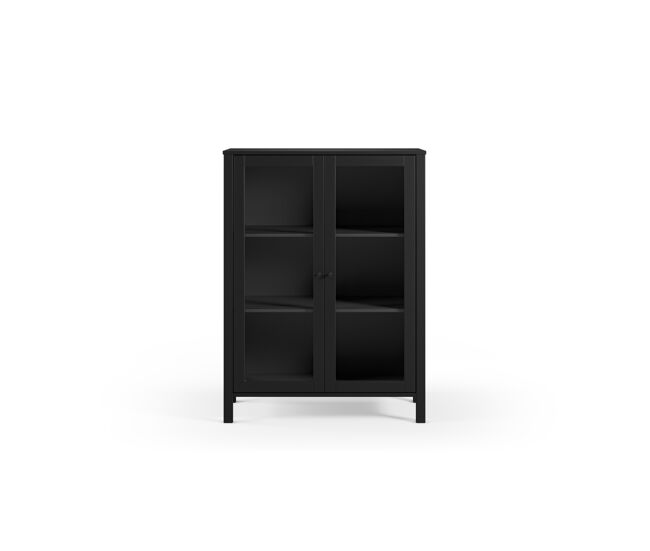 Vitrina alta 2 puertas negro sirio