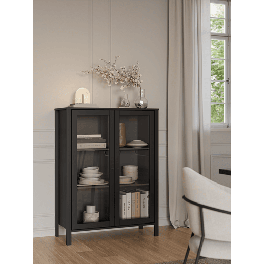 Vitrine alta 2 portas SIRIO preto Vitrine alta 2 portas SIRIO preto