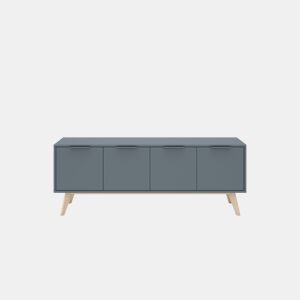 Móvel de TV VOLGA 140cm 4 portas cinza esverdeado