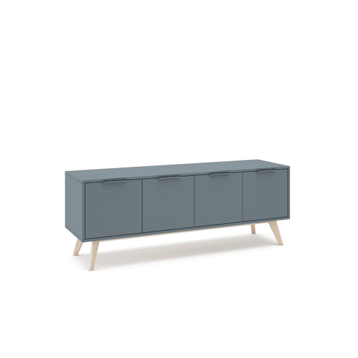 Móvel de TV VOLGA 140cm 4 portas cinza esverdeado