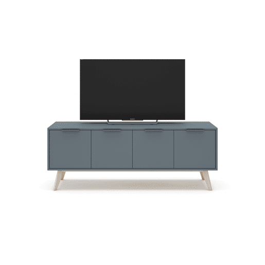 Móvel de TV VOLGA 140cm 4 portas cinza esverdeado