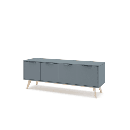 Móvel de TV VOLGA 140cm 4 portas cinza esverdeado