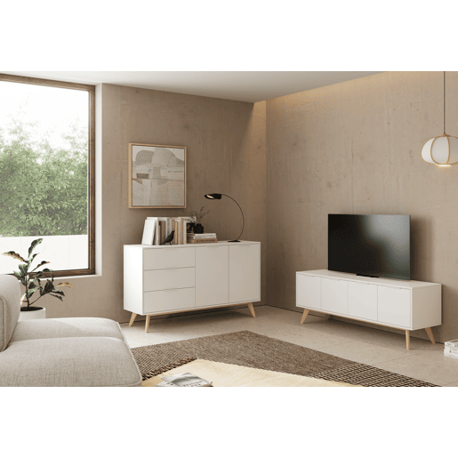 Móvel de TV VOLGA 140cm 4 portas branco