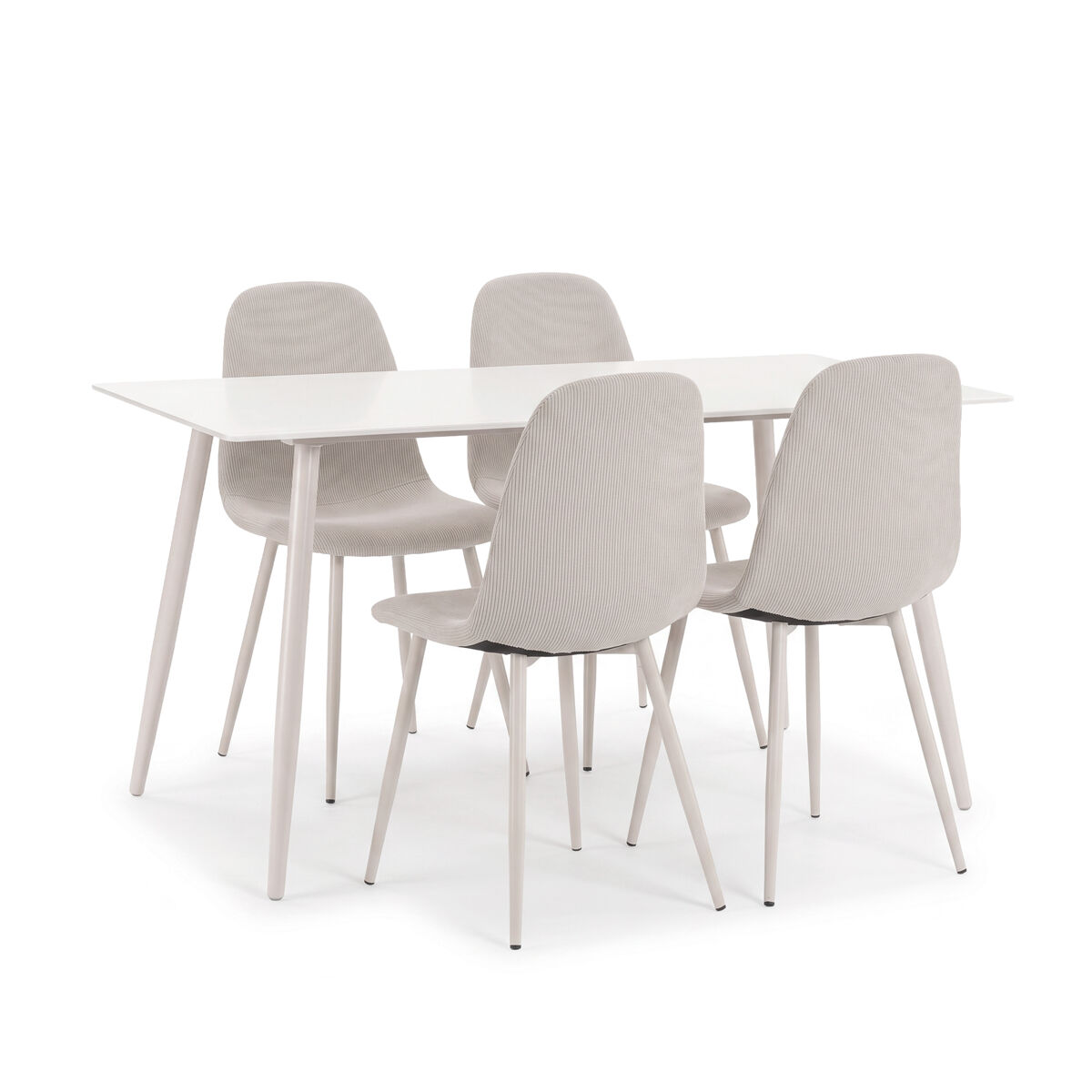 Set de 1 mesa y 4 sillas color crema KRISTEL