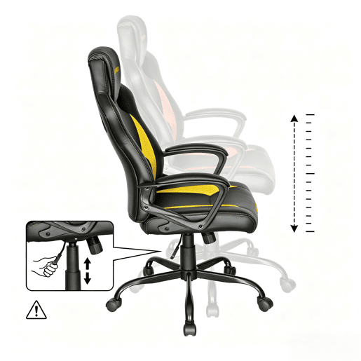 Cadeira gaming ECLIPSE cor preto e amarelo
