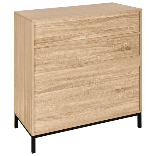 Cómoda simples DONI com 3 gavetas e 1 abertura Cómoda simples DONI com 3 gavetas e 1 abertura