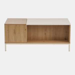 Mesa de centro elevável BOXI cor carvalho e bege