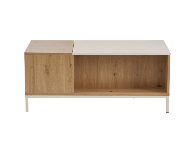 Mesa de centro elevable BOXI color roble y beige