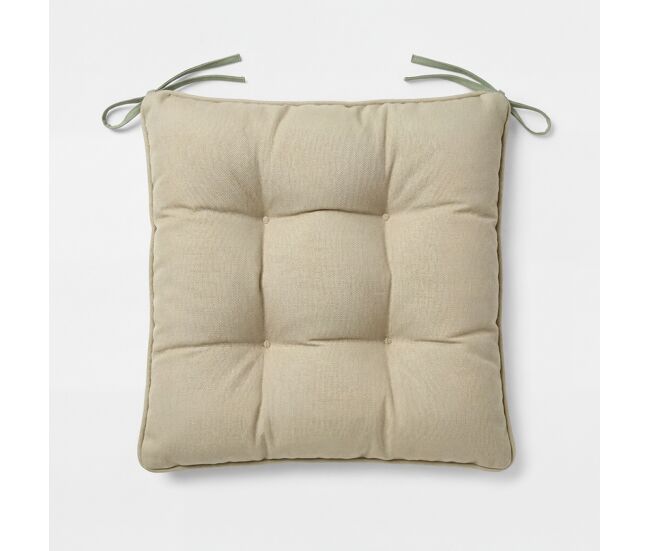 Cojín silla liso algodón 40x40cm color verde kaki