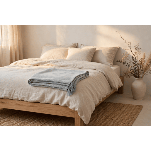 Multiusos de algodão JACQUARD 230x260cm cor azul Multiusos de algodão JACQUARD 230x260cm cor azul