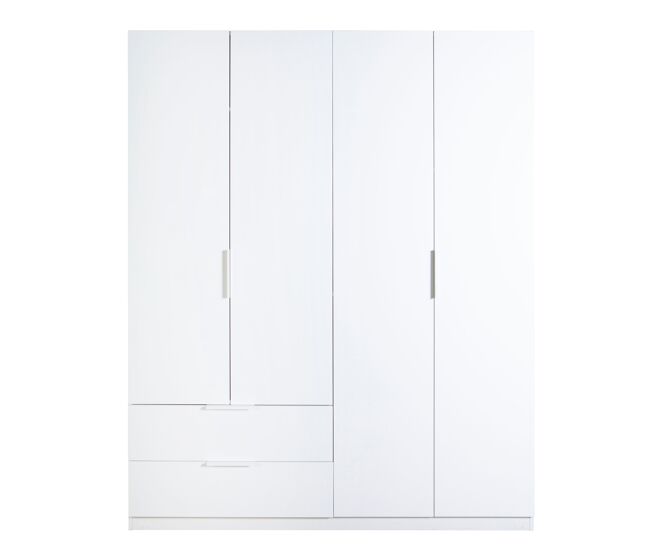Armario espresso 162x200cm puertas batientes y 2 cajones blanco
