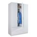 Armario ESPRESSO puertas batientes y 2 cajones blanco brillo Armario ESPRESSO puertas batientes y 2 cajones blanco brillo Blanco Brillo