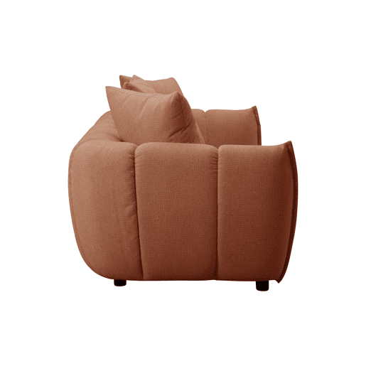 Sofá fixo de 3 lugares YUNA cor terracota