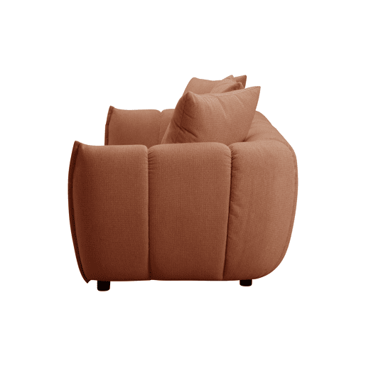 Sofá fixo de 3 lugares YUNA cor terracota