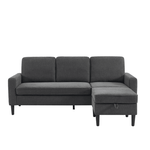 Chaise longue reversível SHEYLA cor cinza escuro Chaise longue reversível SHEYLA cor cinza escuro