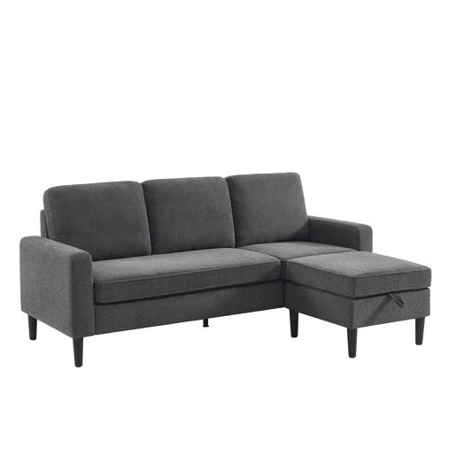 Chaise longue reversível SHEYLA cor cinza escuro Chaise longue reversível SHEYLA cor cinza escuro