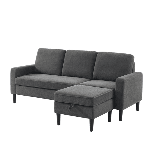 Chaise longue reversível SHEYLA cor cinza escuro Chaise longue reversível SHEYLA cor cinza escuro