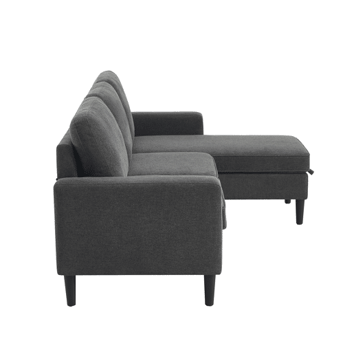 Chaise longue reversível SHEYLA cor cinza escuro Chaise longue reversível SHEYLA cor cinza escuro