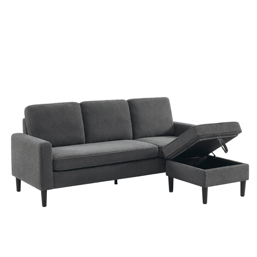 Chaise longue reversível SHEYLA cor cinza escuro Chaise longue reversível SHEYLA cor cinza escuro