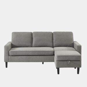 Chaise longue reversível SHEYLA cor cinza claro