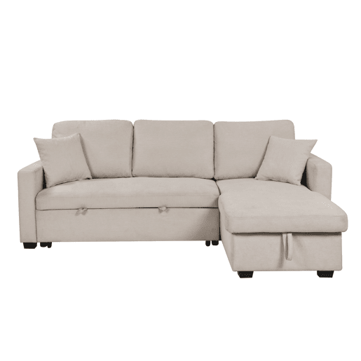 Chaise longue reversível com cama LUCY cor bege