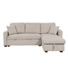 Chaise longue reversível com cama LUCY cor bege