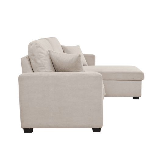 Chaise longue reversível com cama LUCY cor bege