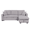Chaise longue reversível com cama LUCY cor cinza claro