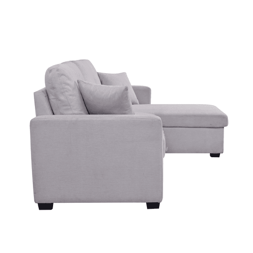 Chaise longue reversível com cama LUCY cor cinza claro