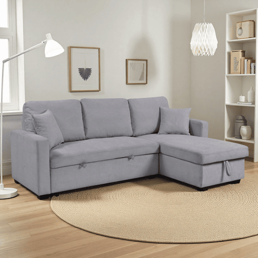 Chaise longue reversível com cama LUCY cor cinza escuro
