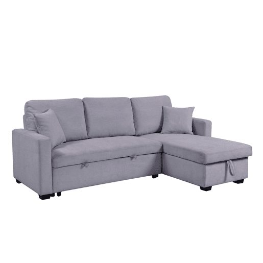 Chaise longue reversível com cama LUCY cor cinza escuro