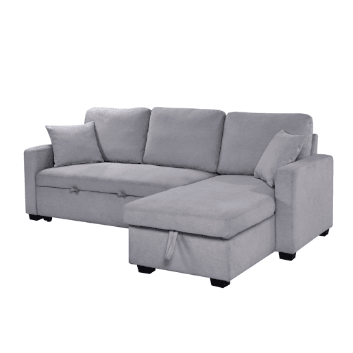 Chaise longue reversível com cama LUCY cor cinza escuro