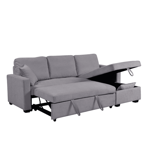 Chaise longue reversível com cama LUCY cor cinza escuro
