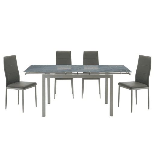 Conjunto mesa e 4 cadeiras TOKYO cinza