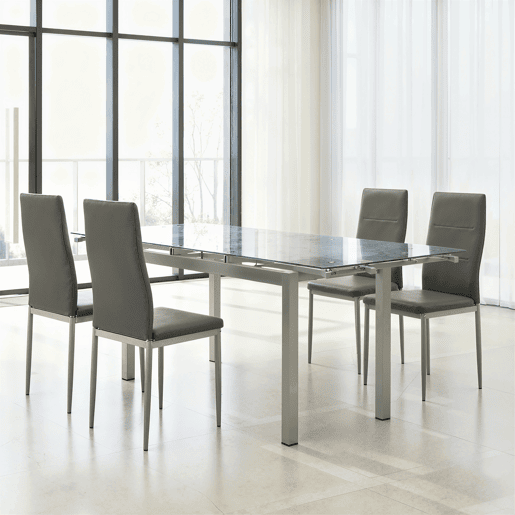 Conjunto mesa e 4 cadeiras TOKYO cinza
