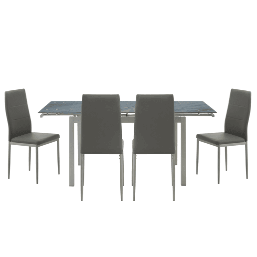 Conjunto mesa e 4 cadeiras TOKYO cinza