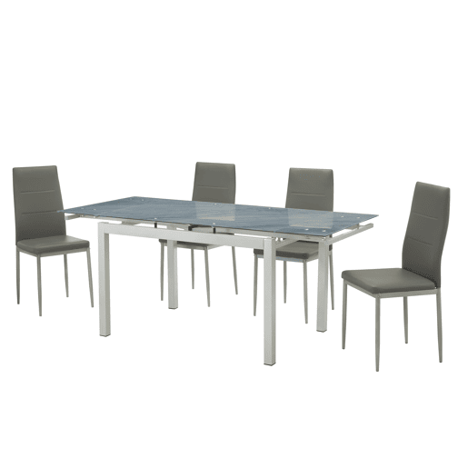 Conjunto mesa e 4 cadeiras TOKYO cinza