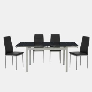 Conjunto mesa e 4 cadeiras TOKYO preto