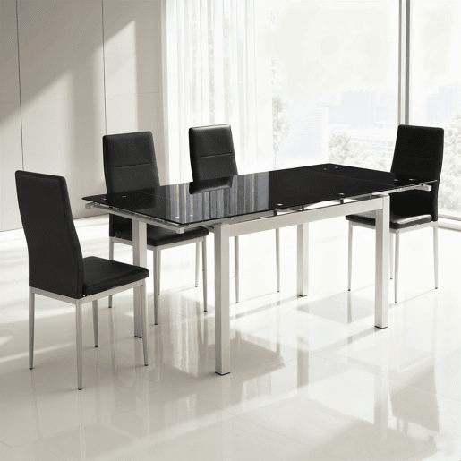 Conjunto mesa e 4 cadeiras TOKYO preto