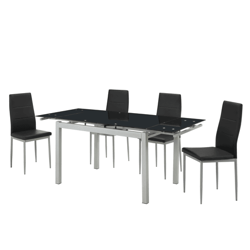 Conjunto mesa e 4 cadeiras TOKYO preto